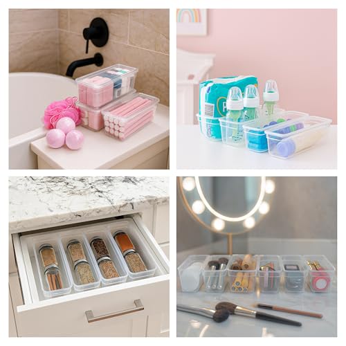 6 Pack Long Storage Bins with Lids