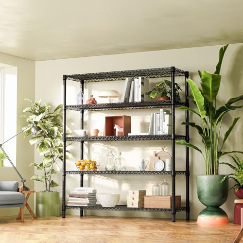 5 Tier Adjustable Heavy Duty Metal Storage Shelving Unit