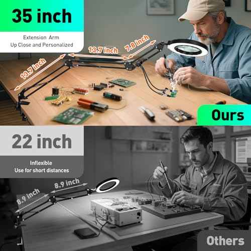 12X Magnifying Glass with Light and Stand