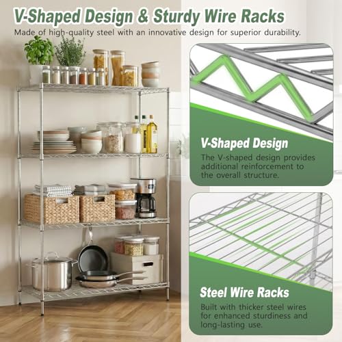 4 Tier Wire Shelving Unit
