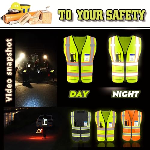 High Visibility Reflective Safety Vest with Pockets Custom Your Logo Safety Workwear
