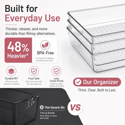 10 Pack Large Drawer Organizer Bins (10 Count)