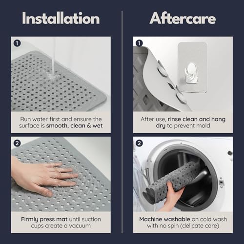Square Shower Mat Non Slip Anti Mold 21x21 Anti Slip Shower Mat
