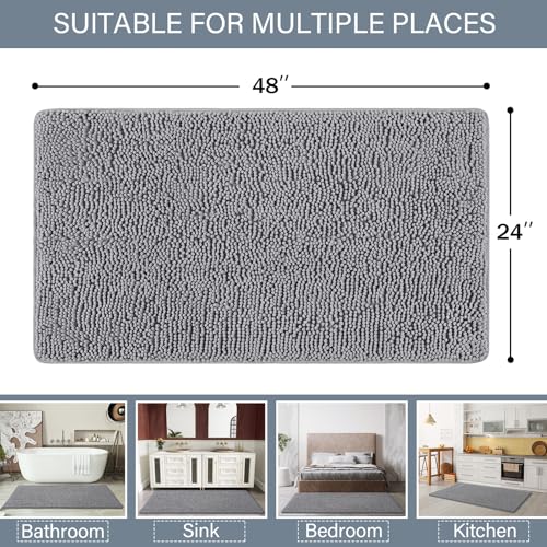 Luxury Bathroom Rug Shaggy Bath Mat 24 x 48 Inch