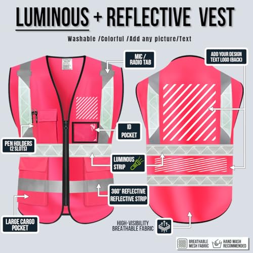 Luminous Safety Vest Customize Your Logo Work Vest with Luminous Hi