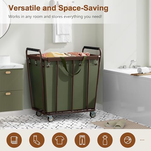 Large Laundry Cart with Wheels