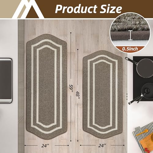 Long Kitchen Floor Mats and Rugs 2PCS Non Slip Washable