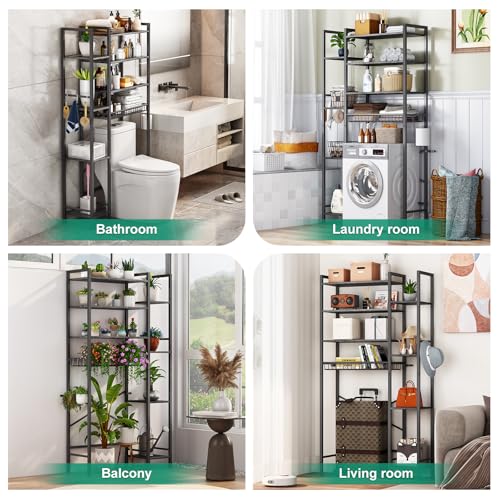 8 Tier Over The Toilet Storage with Side Rack