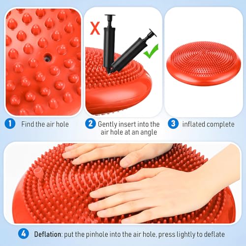 2 Pcs Balance Disc Kids Inflated Wobble Cushion (2 Count)
