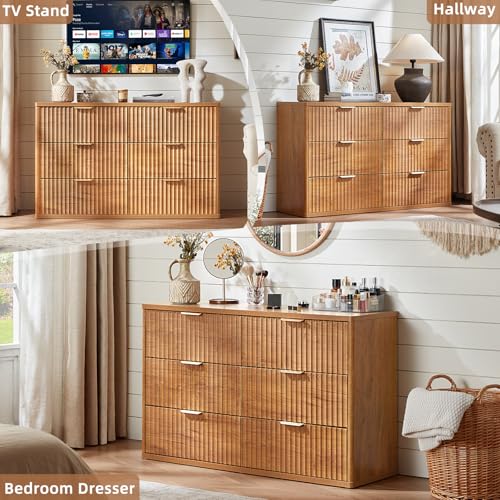 Fluted 6 Drawers Dresser