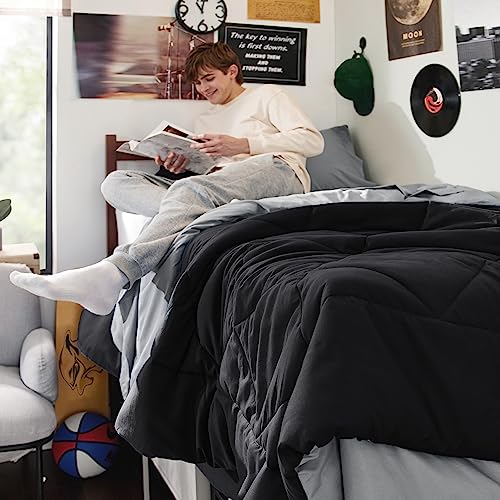 Twin XL Bed in a Bag Reversible 5 Pieces Black