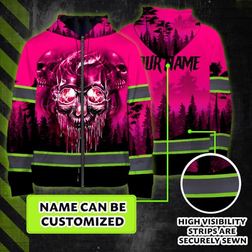 Hi Vis Reflective Zip Up Hoodie