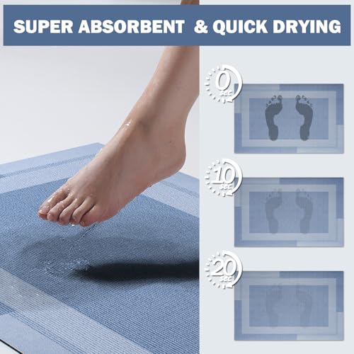 Non Slip Bath Mat Long Ultra Thin Bathroom Rugs Runner Fit Under Door (11 Sq Ft)