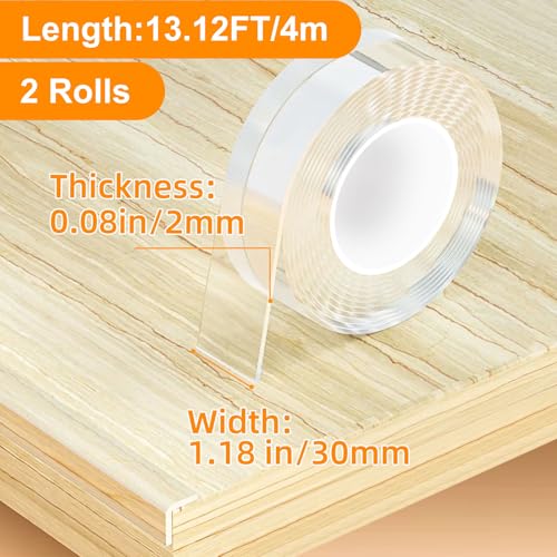 2 Rolls Clear Soft Corner Protectors for Furniture Strip (26.24 Foot)