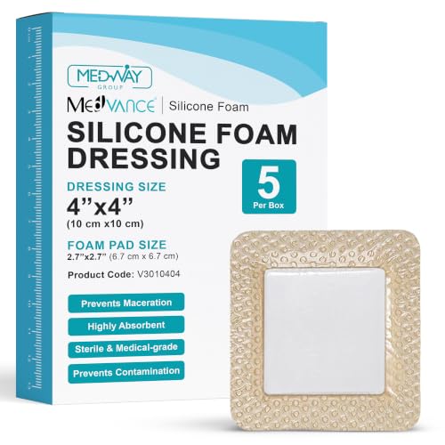Silicone Foam Adhesive Dressing with Border (5 Count)