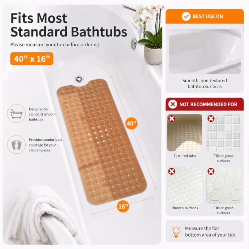 Non Slip Bath Mat for Tub 40x16