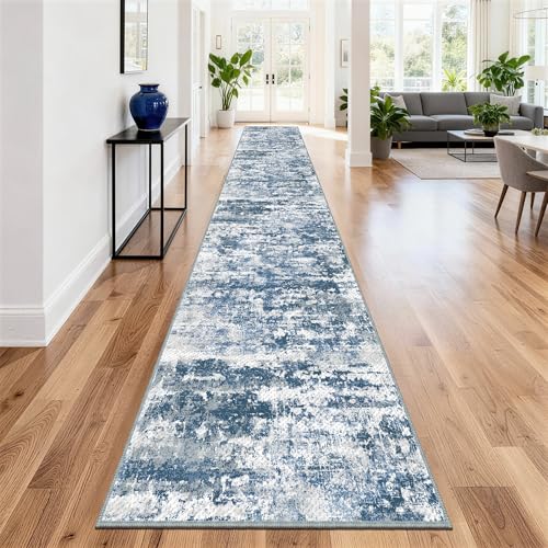 Long Hallway Runner Rug 2.6x12 ft Textured Non Slip for Dogs (31.2 Sq Ft)