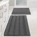 Grey Bathroom Rug Set Bath Mats (2 Count)