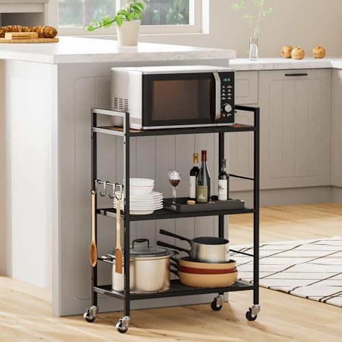 3 Tier Metal Storage Rack with Industrial Wheels