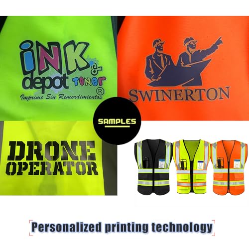 High Visibility Reflective Safety Vest with Pockets Custom Your Logo Safety Workwear