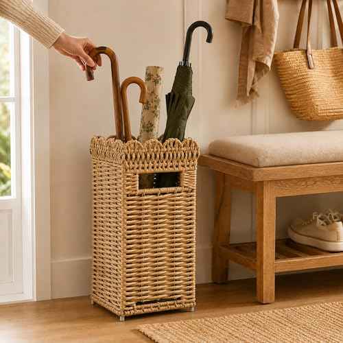 Woven Umbrella Holder for Entryway