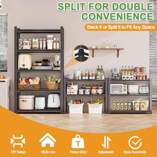 63H Metal Kitchen Storage Shelves (5 Count)