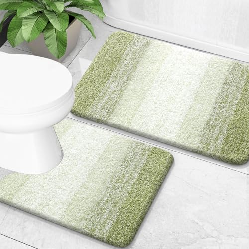 Micorfiber Bathroom Rug Set 2 Piece (6 Sq Ft)
