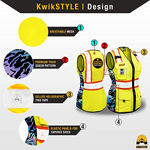 TIGER QUEEN Hi Vis Safety Vest for Women Class 2