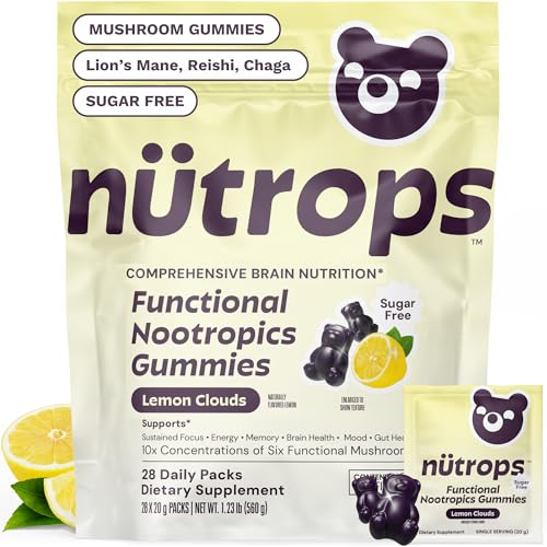 Nutrops Nootropics Mushroom Gummies for Brain Health (224 Count)