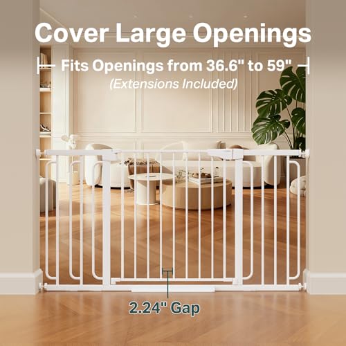 36.6 59" Extra Wide Baby Gate for Stairs