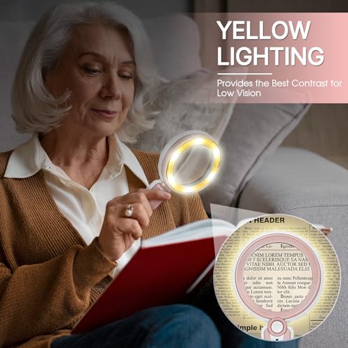 45X Magnifying Glass with Light for Reading