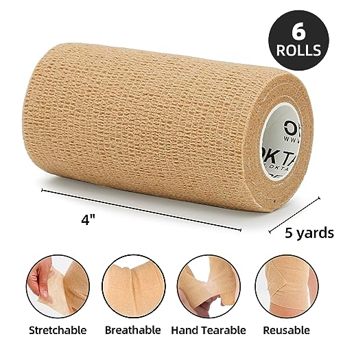 Self Adherent Cohesive Bandages Wrap 6Packs 4" x 5 Yards (6 Count)