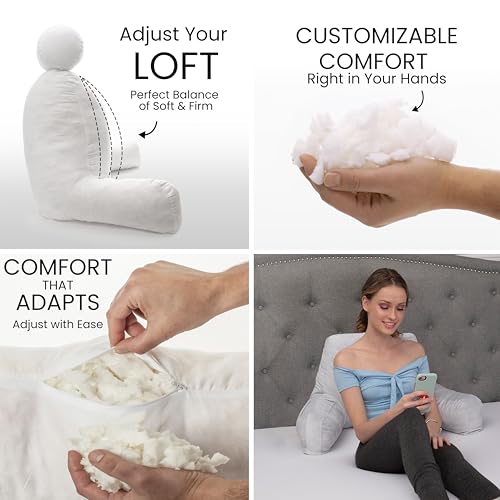 Light Grey Original Reading Pillow in Bed Rest Chair