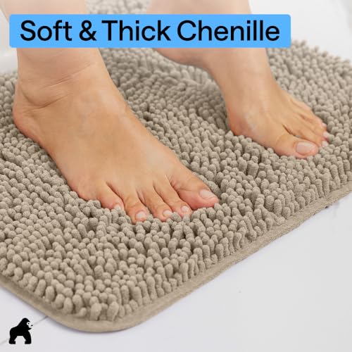 Chenille Bath Rug Mat for Square Toilet Base
