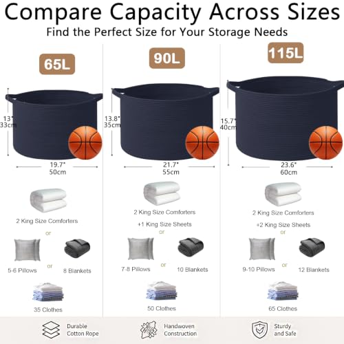 90L Extra Large Blanket Basket