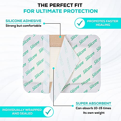 Silicone Foam Adhesive Dressing with Border (5 Count)
