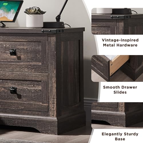 24" Farmhouse Nightstand Set of 2 (2 Count)