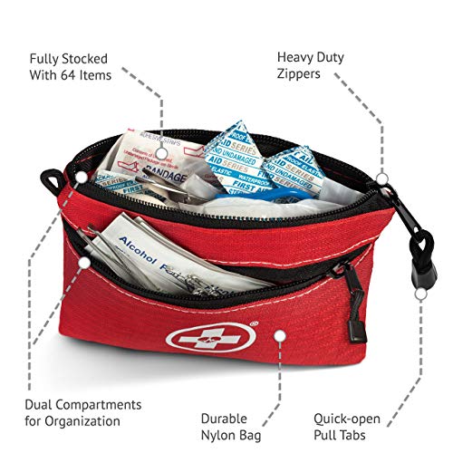 2-in-1 10 Pack Camping First Aid Kit for Travel & Car (10 Count)