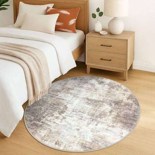 Round Area Rug 5 Ft Circle Entryway Rugs Round Washable Door Mat Indoor Entrance (25 Count)