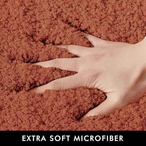 Fall Rust Large Bathroom Rugs Soft Microfiber Bath Mat 24x36 Inch