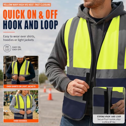 Personalized Small Yellow & Navy Reflective Safety Vest