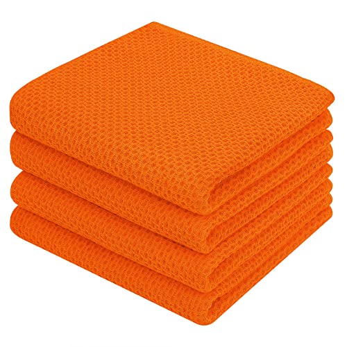 100% Cotton Waffle Weave Kitchen Dish Towels 4 (4 Count)