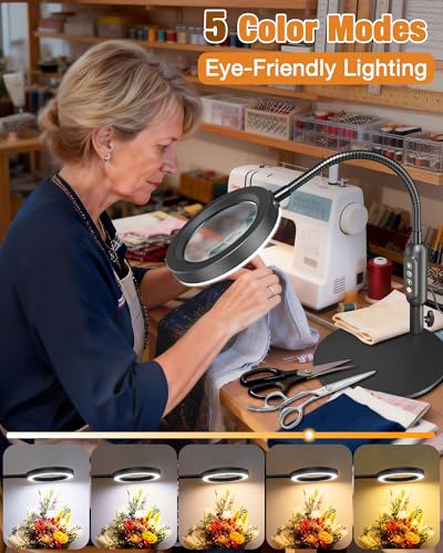 30X 10X Magnifying Glass with Light and Stand