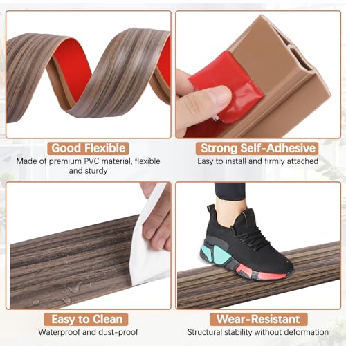 Vinyl Floor Transition Strip Self Adhesive Door Threshold Strip (10 Foot)