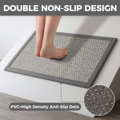 Kitchen Rugs Non Slip Washable Kitchen Mat Anti Fatigue Gray 17"x59" (6.96 Sq Ft)