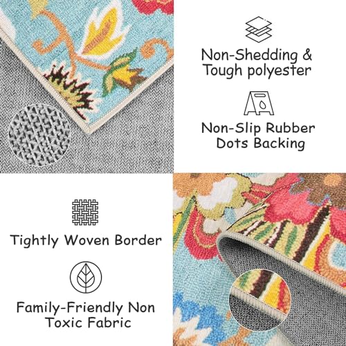 Floral 2x3 Small Rugs for Entryway