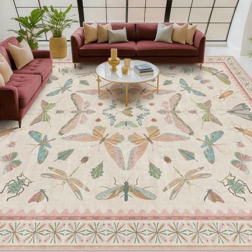 7x9 Cute Insect Rugs for Girls Bedroom (63 Sq Ft)