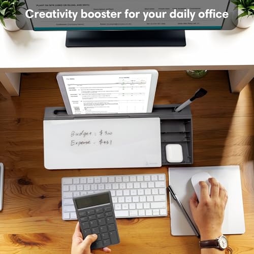 Glass Desk Whiteboard with Calculator