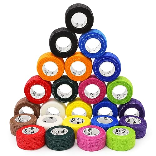 Self Adherent Cohesive Bandages Wrap 24Packs 1" x 5 Yards (24 Count)