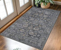 Washable Area Rug 3x5 Grey Vintage Floral